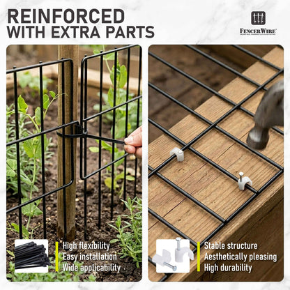 Garden Animal Barrier Fences, Outdoor Deterrent for Yard Patio, Anti Dig Pet Guard for Dogs, 16"H x 12"W No Digging Garden Panels, Under Fence Barrier with 1.5" Gap, Multiple Options