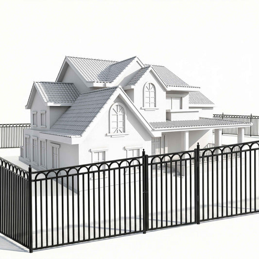 Heavy Duty Arc Fence Barrier Kit with 5FT Height X 8FT Width Panels, Arc Gate, Posts & Connectors, Multi-options