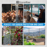9 Gauge Green Vinyl Coated Chain Link Fence Kit w/Fence Fabric, Gate, Posts, Top Rails & Hardware