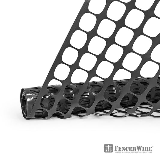 4 ft. x 100 ft. Outdoor Black Plastic Snow Fence with Opening Mesh Size 1.6" x 1.6"