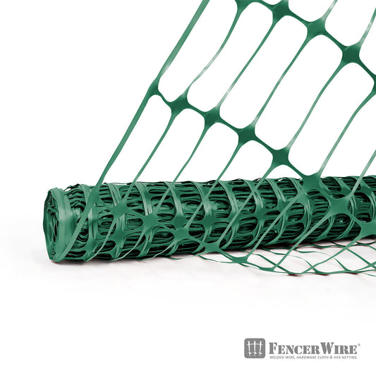 4 ft. x 100 ft. Green Plastic Fencing Roll for Construction Fencing, Pet Fencing and Event Fencing, 4 cm x 10 cm Mesh
