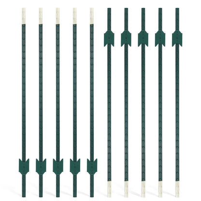 7FT No Dig Steel T-Post with T-Channel and Anchor Plate, Multiple Options